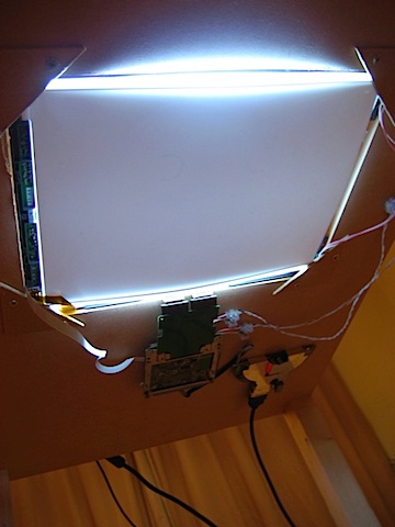 Underside of mounted monitor